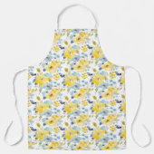 黄と青の水彩パターン エプロン (正面)