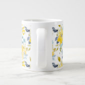 黄と青の水彩パターン ジャンボコーヒーマグカップ (裏面)