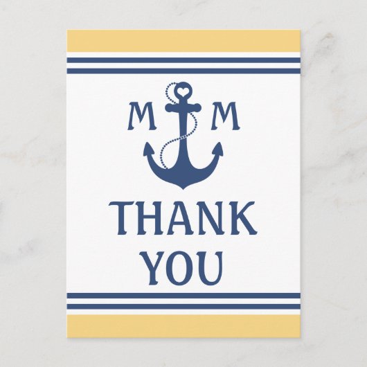 黄と青航海のありがとう ポストカード (正面)