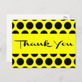 黄と黒ありがとう水玉模様 ポストカード (正面/裏面)