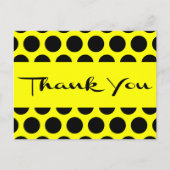 黄と黒ありがとう水玉模様 ポストカード (正面)