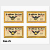 黄と黒ののまわりにカスタマイズ 長方形シール (シート)