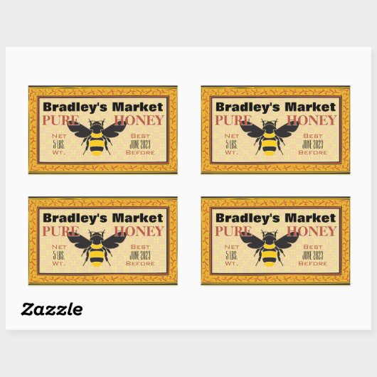 黄と黒ののまわりにカスタマイズ 長方形シール (シート)