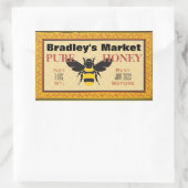 黄と黒ののまわりにカスタマイズ 長方形シール (バッグ)