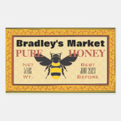 黄と黒ののまわりにカスタマイズ 長方形シール (正面)