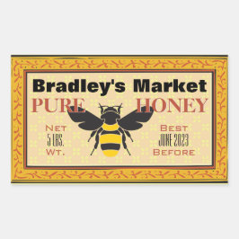 黄と黒ののまわりにカスタマイズ 長方形シール