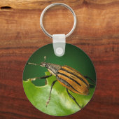 黄と黒のストライプの五感は少ない キーホルダー (正面)