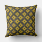 黄と黒のダイヤモンドのバーストパターン クッション (裏面)