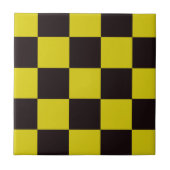 黄と黒のチェッカーボード タイル (正面)