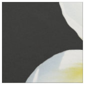 黄と黒のフランギパニ柄 ファブリック (クローズアップ)