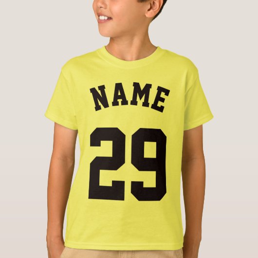 黄と黒の子ども|スポーツジャージーデザイン Tシャツ (正面)