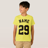 黄と黒の子ども|スポーツジャージーデザイン Tシャツ (正面フル)