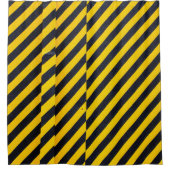 黄と黒の織ストライプの物 シャワーカーテン (正面)