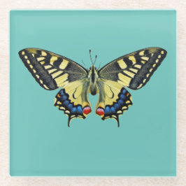 黄と黒 ガラスコースター