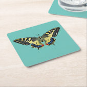 黄と黒 スクエアペーパーコースター (アングル)