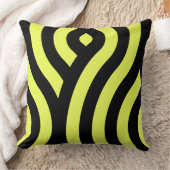 黄と黒、波のパストライプのターン クッション (ブランケット)
