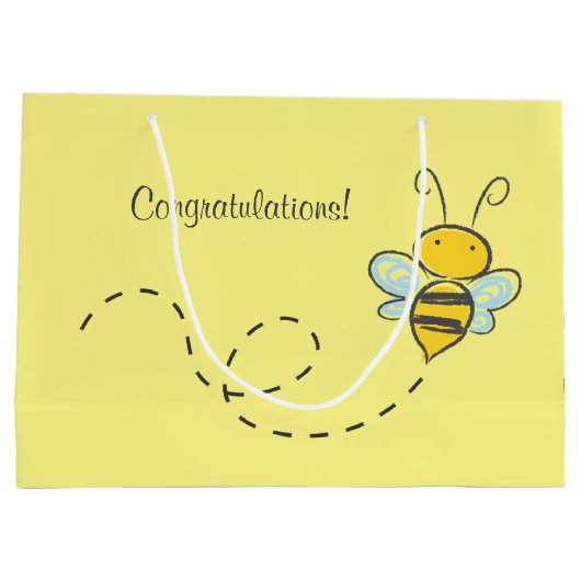 黄のまわりにカスタム ラージペーパーバッグ (裏面)