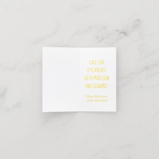 黄のまわりに遊日アポイントメントカード 予約カード (内部開封)