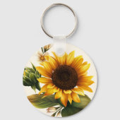 黄はっきりしたひまわり キーホルダー (裏面)