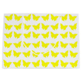 黄はっきりしたモダン蝶 ラージペーパーバッグ (正面)
