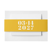 黄はっきりしたモダン鮮やか結婚式招待状 招待状ベリーバンド (正面例)