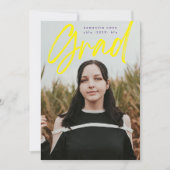 黄はっきりした紫ブラシグラッモダント写真学校 案内状 (正面)