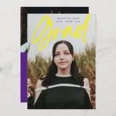 黄はっきりした紫ブラシグラッモダント写真学校 案内状 (正面/裏面)