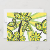黄はっきりした緑フローラレシピブライダルシャワー 招待状 (裏面)