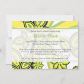 黄はっきりした緑フローラレシピブライダルシャワー 招待状 (正面)