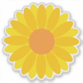 黄はっきりした色とオレンジ色の花 シール (正面)