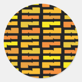 黄はっきりした色とオレンジ色の電気都市パタクールーン ラウンドシール