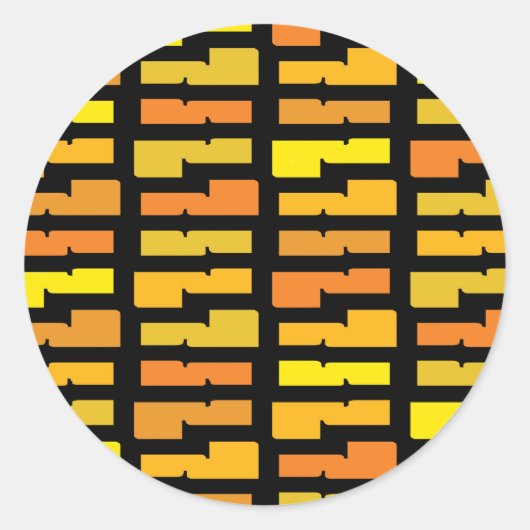 黄はっきりした色とオレンジ色の電気都市パタクールーン ラウンドシール (正面)