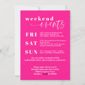 黄はっきりした色とホットピンクのバチェロレッテ招待状 シーズンカード (裏面)