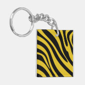 黄はっきりした色と黒の縞模様 キーホルダー (正面左)