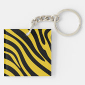 黄はっきりした色と黒の縞模様 キーホルダー (裏面)