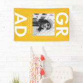 黄はっきりした色のグラード写真の卒業 横断幕 (インサイチュ)