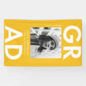 黄はっきりした色のグラード写真の卒業 横断幕 (横)