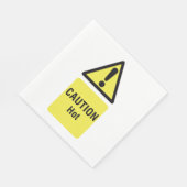 黄はっきりした色の注意ホットサインの安全性 スタンダードランチョンナプキン (角)