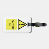 黄はっきりした色の注意ホットサインの安全性 ラゲッジタグ (裏面横)
