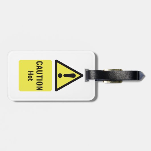 黄はっきりした色の注意ホットサインの安全性 ラゲッジタグ (裏面横)