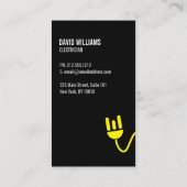 黄はっきりした色の電気技師ロモダンゴ名刺 名刺 (裏面)