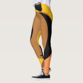 黄はっきりした色オレンジカラフル抽象芸術 レギンス (左)