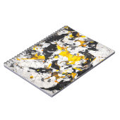 黄はっきりした色白黒抽象芸術動作 ノートブック (左側)