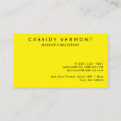 黄はっきりした色美しいメイクアップヘアコンサルタント 名刺 (裏面)