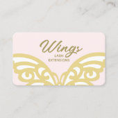 黄はっきりした色金ゴールドバタフライピンクモダン美しい 名刺 (正面)