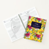 黄はっきりした赤保花柄 ノートブック (内部)
