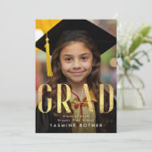 黄はっきりした金箔グラッモダンド写真 案内状 (スタンド正面)