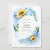 黄ひまわりとほこりの多い青のアジロウ 招待状 (正面)