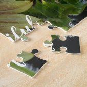 黄ひまわりと蜂の感動的引用文 ジグソーパズル (側面)