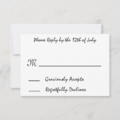 黄ひまわりの結婚式のRSVP応答カード 出欠カード (裏面)